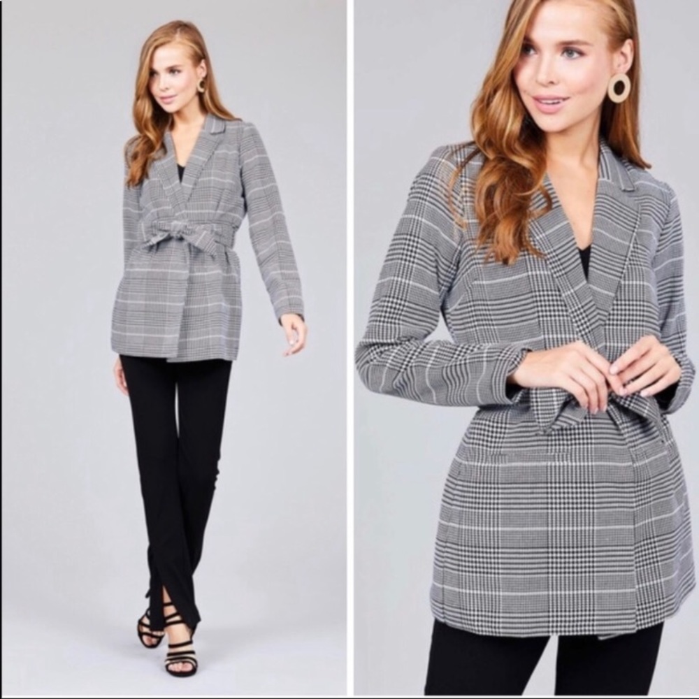 Black & White Plaid Blazer